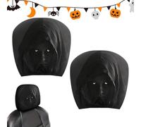 Ghostly Hooded Figure Car Decor: Ghost Face headrest covers come with a
