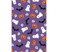 Ghosts & Pumpkins Halloween Journal - Cute Spooky Pattern Notebook for Women, Teens & Kids - Fall Aesthetic Stationery with 150 Lined Pages - Glossy Cover