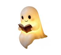 Ghosts Reading Book Lamp LED Light Up Ghosts Statue for Halloween Desktop Living Room Home Decor