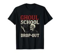 Ghoul School Drop-out Gothic Punk Esqueleto Gráfico Camiseta