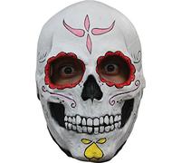 Ghoulish Productions - Calavera Catrina, Línea Day of the Dead, Disfraz de Látex resistente, pintada a mano, Halloween, Desfile de Carnaval, Fiesta de Disfraces, Talla única adulto.