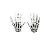 Ghoulish Productions - Manos de esqueleto (blancas), Línea Calavera, Disfraz de Látex resistente, pintada a mano, Halloween, Desfile de Carnaval, Fiesta de Disfraces, Talla única adulto.