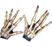 Ghoulish Productions - Manos de Esqueleto, Línea Calavera, Disfraz de Látex resistente, pintada a mano, Halloween, Huesos, Miedo, Terror, Desfile de Carnaval, Fiesta de Disfraces, Talla única adulto.