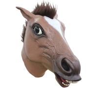 Ghoulish Productions - Máscara Animal Caballo Marrón, Línea Animales, Disfraz de Látex resistente, pintada a mano, Halloween, Terror, Desfile de Carnaval, Fiesta de Disfraces, Talla única adulto.