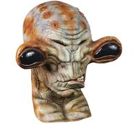 Ghoulish Productions - Máscara de Alien Richer, Línea Nightmare Makers, Disfraz de Látex resistente, pintada a mano, Halloween, Desfile de Carnaval, Fiesta de Disfraces, Talla única adulto.