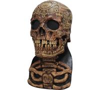 Ghoulish Productions - Máscara de Calavera Azteca, Línea Calavera, Máscara de Látex resistente, pintada a mano, Halloween, Desfile de Carnaval, Fiesta de Disfraces, Talla única adulto