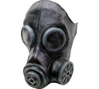 Ghoulish Productions - Máscara Gas Smoke(Negra), Línea Gas Mask & Steampunk, Disfraz de Látex resistente, Pintada a Mano, Halloween, Desfile de Carnaval, Fiesta de Disfraces, Talla Única Adulto.