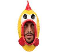 Ghoulish Productions - Máscara Pollo de goma, Línea Humor, Disfraz de Látex resistente, pintada a mano, Halloween, Fútbol, Desfile de Carnaval, Fiesta de Disfraces, Talla única adulto.