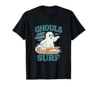 Ghouls Just Wanna Surf Spooky Beach Wave Gráfico Camiseta