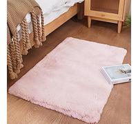 Ghouse Alfombras Salón Rectangular Alfombra Suave de Pelo Corto de Habitación Dormitorio Lavables Alfombra Antideslizante Muy Suave, Alfombra esponjosa de Cama (60 x 90 cm,Rosa)
