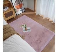 Ghouse Alfombras Salón Rectangular Alfombra Suave de Pelo Corto de Habitación Dormitorio Lavables Alfombra Antideslizante Muy Suave Alfombra esponjosa de Cama (90 x 150 cm,Rosa)
