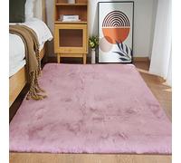 Ghouse Alfombras Salón Rectangular Alfombra Suave de Pelo Corto de Habitación Dormitorio Lavables Alfombra Antideslizante Muy Suave Alfombra esponjosa de Cama (120 x 180 cm,Rosa)
