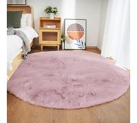 Ghouse Alfombras Salón Redonda Pelo De Pelo Corto de Alfombra Habitación Dormitorio Lavables Alfombra Antideslizante Muy Suave, Alfombra esponjosa de Cama(Rosa,Ø 150 cm Ronda)