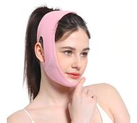 GHPKOTW 1 Pieza Mentonera Papada Reutilizable, Mascarilla Facial V-Line Lifting Face Mask Chin Strap, Correa Adelgazante Facial, Vendaje Cinturón de Estiramiento Facial, Banda de Ajuste de Cara