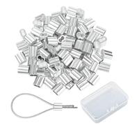 GHPKOTW 150 Piezas, Mangas De Aluminio, Clips De Aluminio 2 Mm, Virolas De Aluminio De Presión Para Cuerda De Alambre, Casquillos De Aluminio Para Cables, Para Cable De Alambre, Colgar Cuadros
