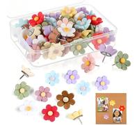 GHPKOTW 20 Chinchetas de Flores, Agujas Florales para Dibujar, Alfileres de Flores para Tablón de Anuncios, Chinchetas Decorativas, para Tablones de Anuncios, Paredes de Corcho, Tableros de Cartón