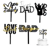 GHPKOTW 5 Unidades Decoración De Pastel De Papá, Toppers De Tarta Para Feliz Día Del Padre, Temático Ins Con Mensajes De Amor, Para Cumpleaños, Fiestas Y Postres