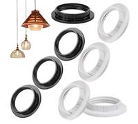 GHPKOTW 8 Convertidor de Pantalla de Anillo de Plástico, Anilla Reductor de Pantalla de Lámpara de Metal para Ajuste de Luz de Placa de E14 Convertidor Adaptador Arandelas de Pantalla de Lámpara