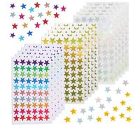 GHPKOTW 900 Unidades/15 Hojas Pegatinas de Estrellas, Estrellas Doradas y Plateadas, Pegatinas Autoadhesivas para Niños, Profesores y Estudiantes, Manualidades, Scrapbooking, Adhesivos para manuales