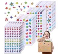 GHPKOTW Pegatinas de Estrellas, Estrellas Doradas y Plateadas, Pegatinas Autoadhesivas para Niños, Profesores y Estudiantes, Manualidades, Scrapbooking (1445 Unidades/20 Hojas)