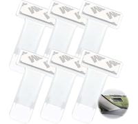 GHPKOTW Porta Tickets Coche,6Pcs Porta Clip Transparente Para Coche,Clip Porta Ticket De Parking,Porta Pase De Parking,Porta Ticket De Parking Parabrisas,Clips Autoadhesivos Para Ticket De Parking