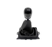 GHQFROP Pomos Palanca Coche para Ford para Fiesta 2008 2009 2010 2011 2012 5/6 Perilla Caja Cambios Velocidad Nivel Bola Bota Cuero PU Manija Cambios(6S Black)
