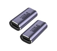 GHQXZT Adaptador USB C hembra a hembra, acoplador USB C hembra a hembra de 100 W, 40 Gbps USB C a USB C hembra con pantalla de video 8K 60Hz compatible con iPad, MacBook, Thunderbolt 4/3 (paquete de