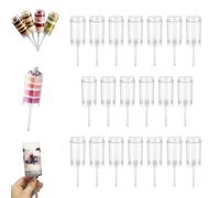GHRKLP Cake Push Pops con tapas, recipientes reutilizables para pastel Push Pop, tirador de pastel transparente de calidad alimentaria, para tiradores de helado y horneado DIY(20pcs)