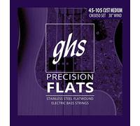 GHS Cuerdas Graves cm3050 con 4 cuerdas precisión pisos, acero inoxidable Flatwound, 38 "bobinado, Custom tamaño mediano (.045-.105)