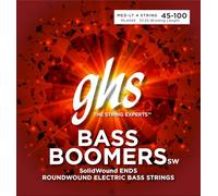 GHS - Juego de cuerdas de bajo de 4 cuerdas Bass Boomers, extremos de entorchado sólido, calibre ligero medio 45-100 (ML4045 Set)