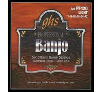 GHS PF120 Juego de 6 cuerdas para Banjo Light