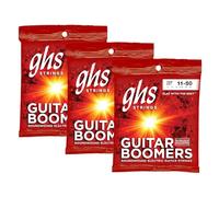 GHS Strings GBM Guitar Boomers, cuerdas de guitarra eléctrica niqueladas, mediano (.011-.050), 3 juegos de GBM
