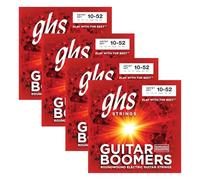 GHS Strings GBTNT - Cuerdas para guitarra eléctrica niqueladas, finas y gruesas (.010-.052), paquete de 4 juegos