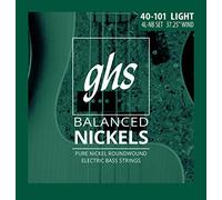 GHS Strings GHS Balanced Nickels 4 cuerdas de bajo calibre de luz, 40-101 (bobinado de 37.2 pulgadas) (4L-NB), plateado