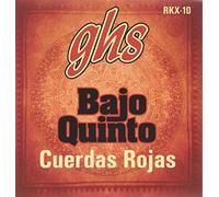 GHS Strings RKX-10 Cuerdas BAJO QUINTO ACERO INOXIDABLE REVESTIMIENTO ROJO, Extremo Bucle - Cuerdas Rojas