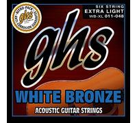 GHS Strings WB-XL White Bronze Acoustic Guitar Strings, Extra Light (.011-.048)