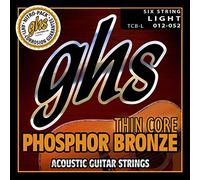 GHS Thin Core Fósforo Bronce - TCB-L - Juego de cuerdas acústicas para guitarra acústica, ligero, .012"-.052"