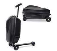 GHSY Maleta 2 en 1 para niños y adultos, equipaje de mano rígido plegable de 20 pulgadas para viajes, bolsa ligera para niños con ruedas, Negro, Length: 35.6 cm, Width: 24.9 cm, Height: 53.3 cm, Se