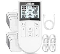 GHTENS 5 en 1 Electroestimulador Muscular Profesional, Recargable 80 Modos de Estimulación, Con Función TENS/EMS/RUSS/IF/DIY y Masaje, 2 Canales, 16 Intensidad, Para el Alivio del Dolor (Blanco)