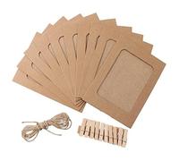 Ghulumn 10 unids/set papel fotográfico DIY pared foto colgante álbum cuerda clip set decoración 3 pulgadas marrón