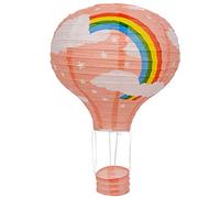 Ghulumn 12 globos de aire caliente de papel para lámpara de techo lámpara de techo decoración de fiesta de boda, arco iris rosa