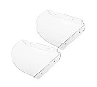 Ghulumn Estante de Esquina de AcríLico de 2 Piezas, Estante de Almacenamiento de Pared Flotante, Organizador de Altavoces, Dormitorio, Cocina, Soporte de Almacenamiento, Transparente