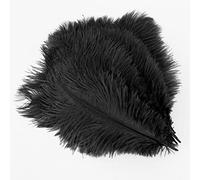 Ghulumn - Pluma de avestruz natural (25 - 30 cm), color negro