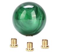 Ghulumn Pomo de palanca de cambios de bola redonda de acrílico, pomos de palanca de cambios con 3 adaptadores para coche manual, verde oscuro