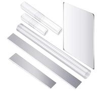 Ghulumn Rodillo de Arcilla SóLida AcríLica de 6 Piezas, LáMina AcríLica Transparente Tablero de Respaldo Forma Rectangular, Cortadoras de Arcilla PoliméRica Flexibles de Carbono