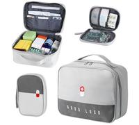 GHVACZS 2 Piezas Botiquin de Primeros Auxilios, Impermeable Botiquin Viaje Vacio, Kit Primeros Auxilios de Gran Capacidad para Hogar, Oficina, Viajes (Gris)