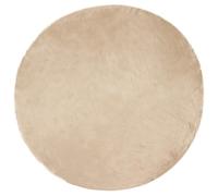 GHVBNMF Alfombra redonda de piel de oveja sintética, diámetro de 160 cm | Alfombra de piel sintética suave en color beige para salón y dormitorio, fácil de limpiar a mano.