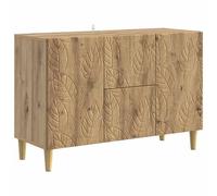GHVBNMF Aparador de madera de roble Artisan, 89 x 34,5 x 60 cm | Armario compacto para salón comedor con 2 puertas, 2 cajones y patas de eucalipto resistentes.