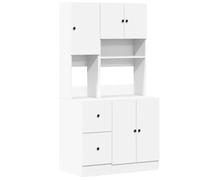 GHVBNMF Armario de cocina blanco 95 x 50 x 180 cm madera con puertas | Versátil armario alto para cocina y comedor con amplios compartimentos y cajones para mantener la caja organizada.