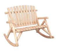 GHVBNMF Banco balancín de jardín de 2 plazas, madera maciza de abeto, 123 x | Tumbona ergonómica de 2 plazas de madera sin tratar con respaldo Adirondack para porche, jardín y terraza.